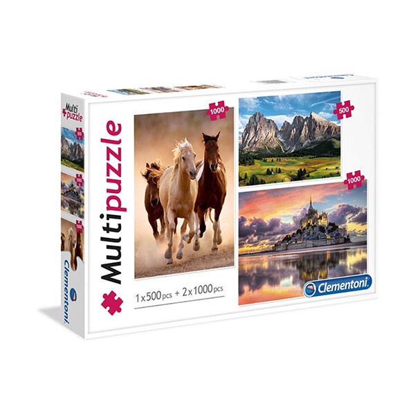 Clementoni puzzle Mix 3in1 1x500 κομμάτια + 2x1000 κομμάτια