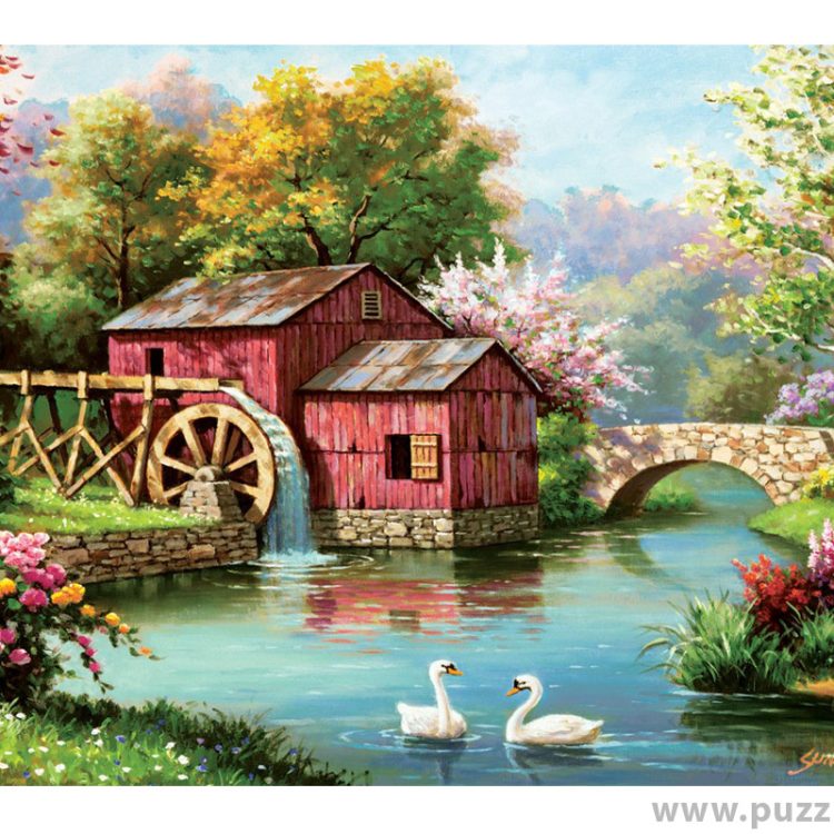 Art puzzle Red Old Mill 1000 κομμάτια