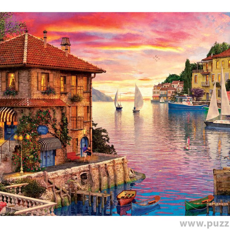 Art puzzle Mediterranean Port 1500 κομμάτια