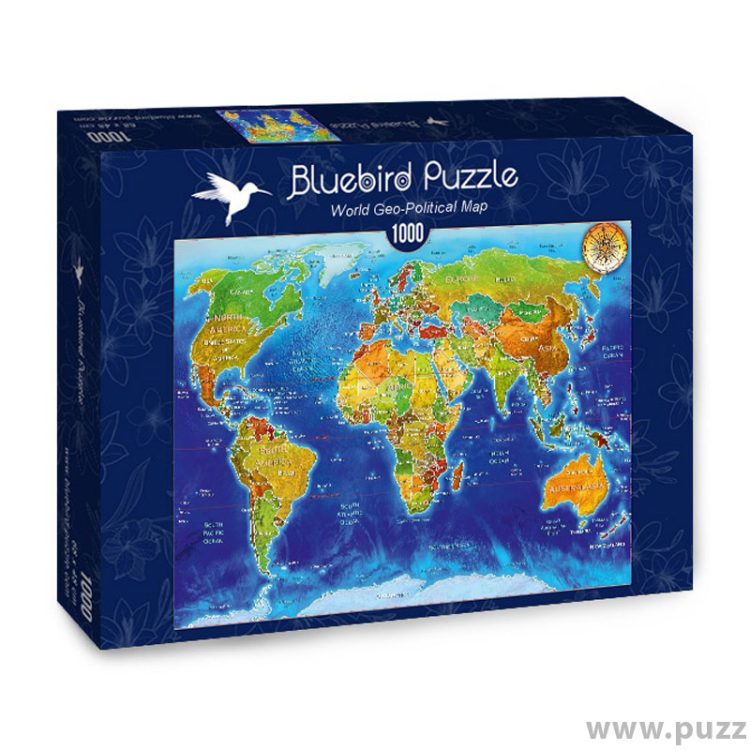 Bluebird puzzle World Geo-Political Map 1000 κομμάτια