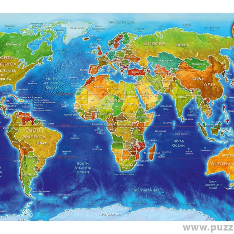 Bluebird puzzle World Geo-Political Map 1000 κομμάτια