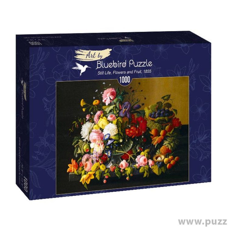 Bluebird puzzle Severin Roesen - Still Life, Flowers and Fruit, 1855 1000 κομμάτια